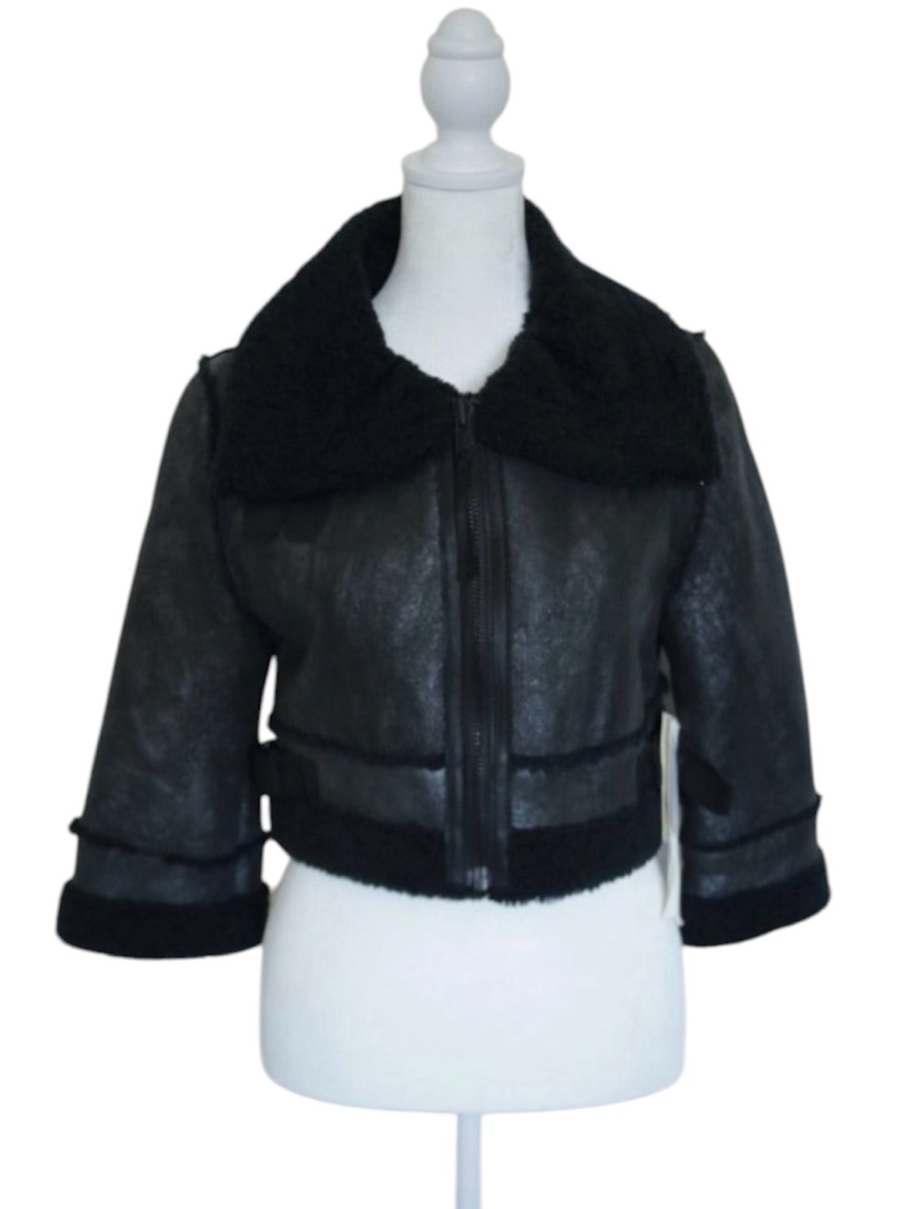 Bird by Juicy Couture Black Askam Leather Jacket Size Small NWT